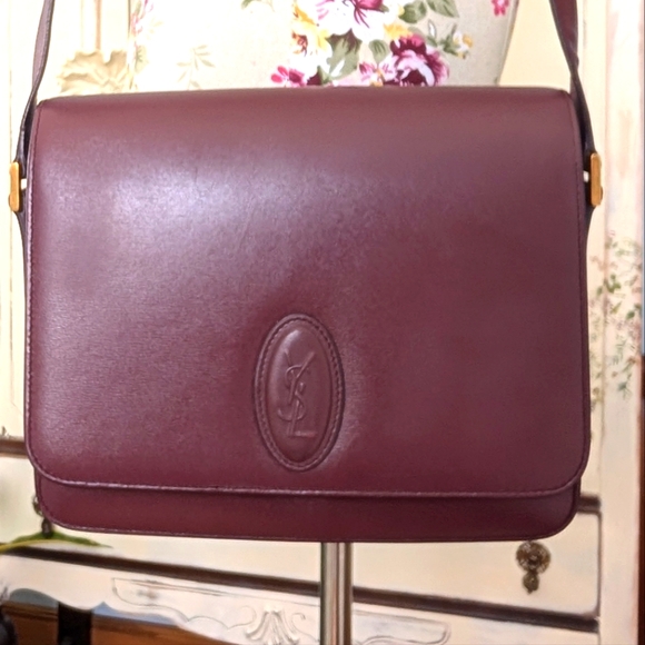Yves Saint‎ Laurent Burgundy croosbody Shoulder Bag - Picture 4 of 14